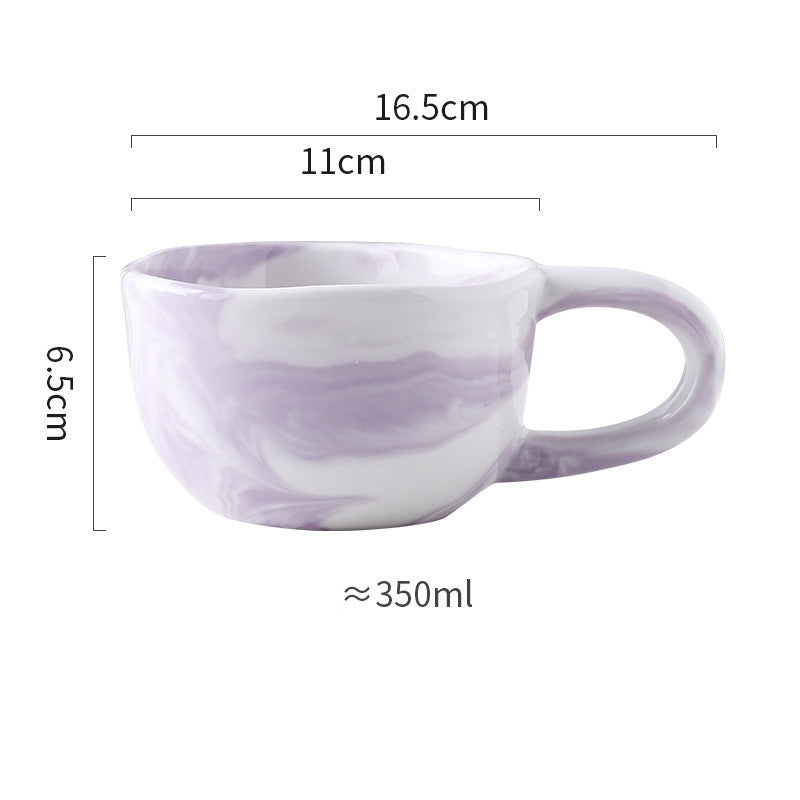 Irregular Marble Breakfast Cup - Ceramic Drinkware for Kitchen & Dining