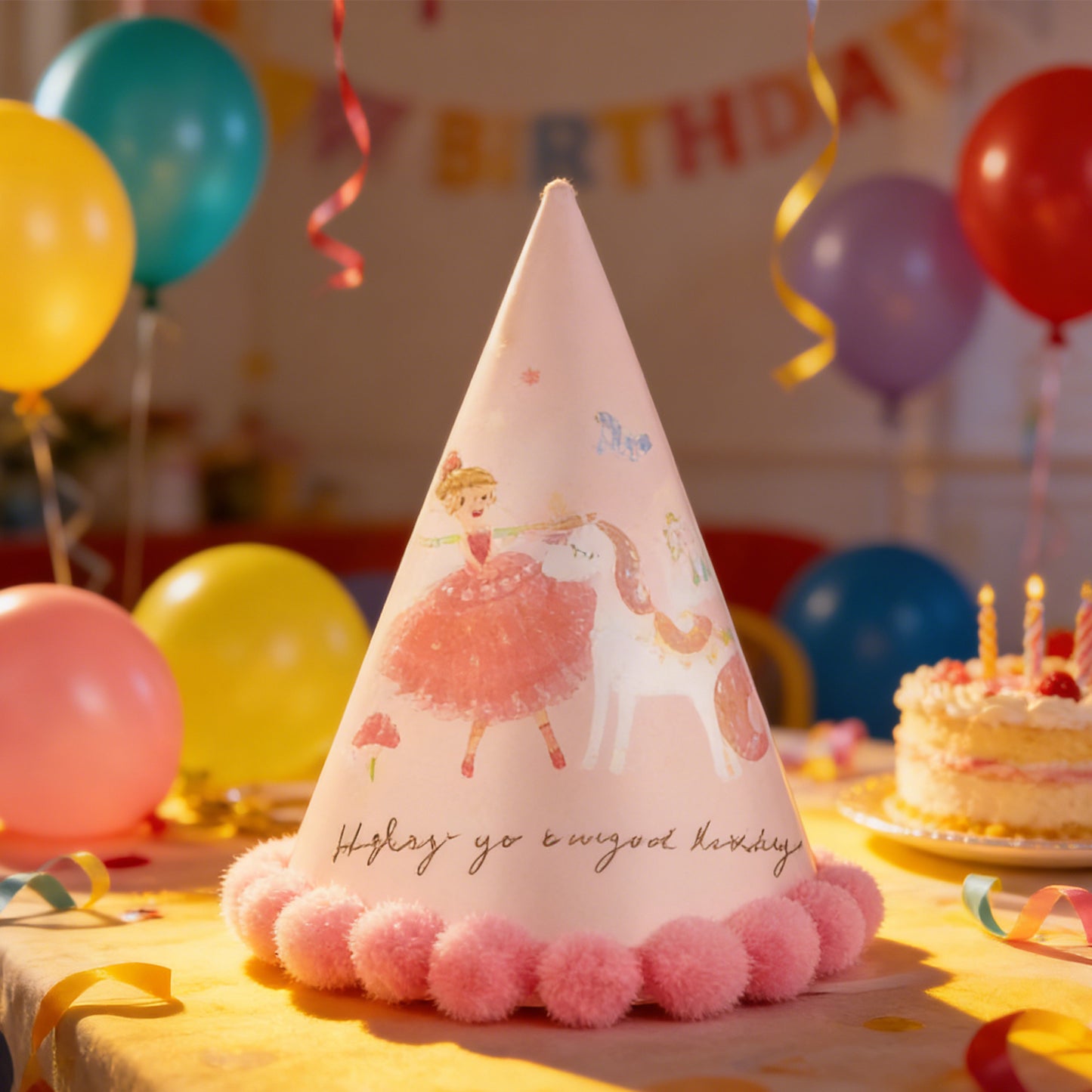 Cartoon Party Hats - Set of 6 Colorful Designs