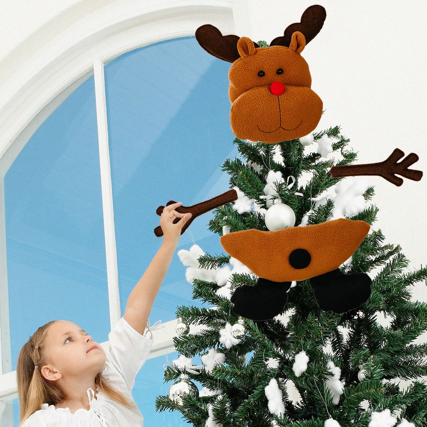 Christmas Tree Top Hanging Ornaments - Festive Decor, Multiple Styles
