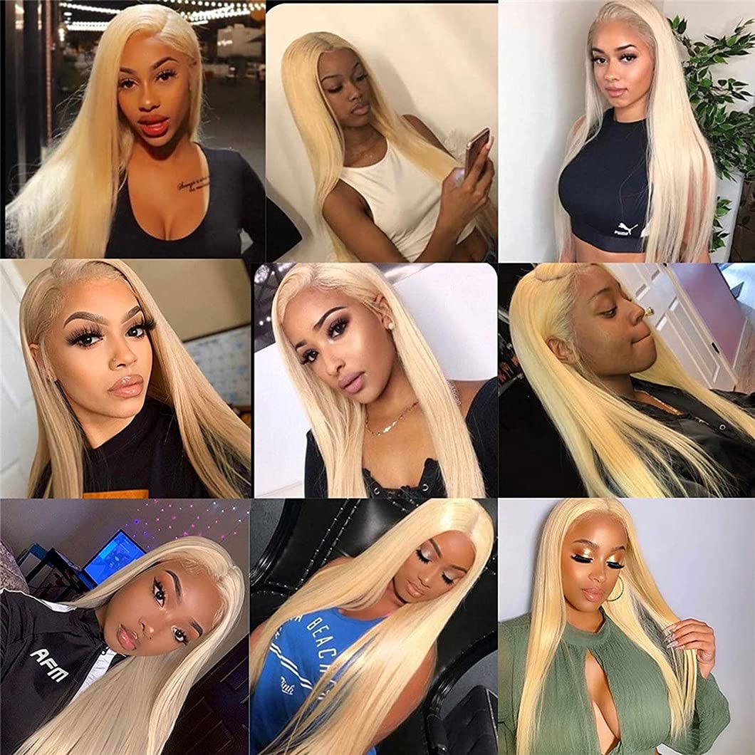 613 Blonde Straight 13x4 Lace Front Human Hair Wig - Pre Plucked