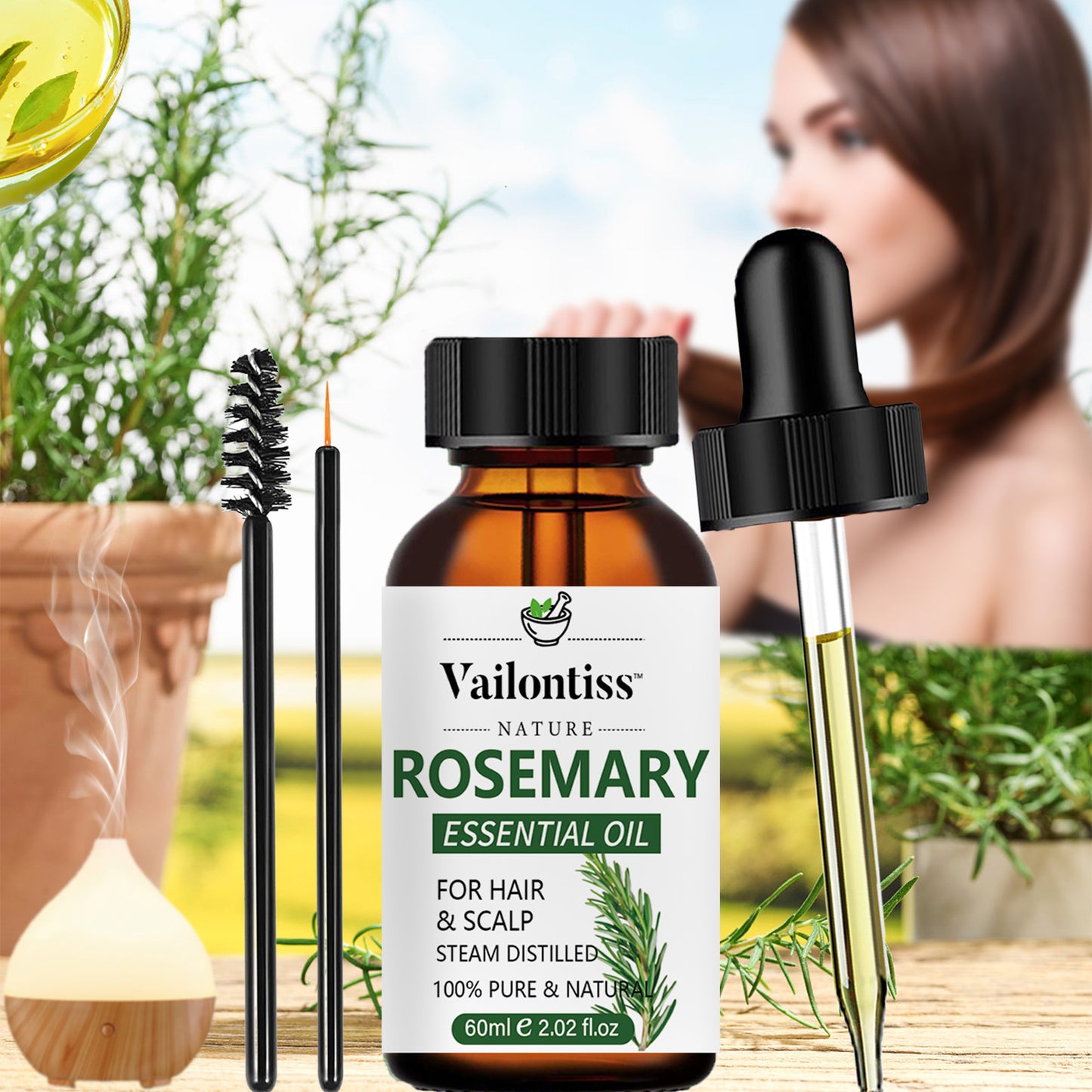 Rosemary Hair Growth Oil for Strengthening and Nourishing - 60ml