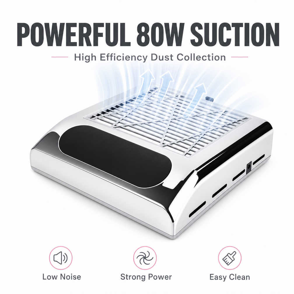 80W Nail Dust Collector Suction Machine Manicure Filter Tool - Portable