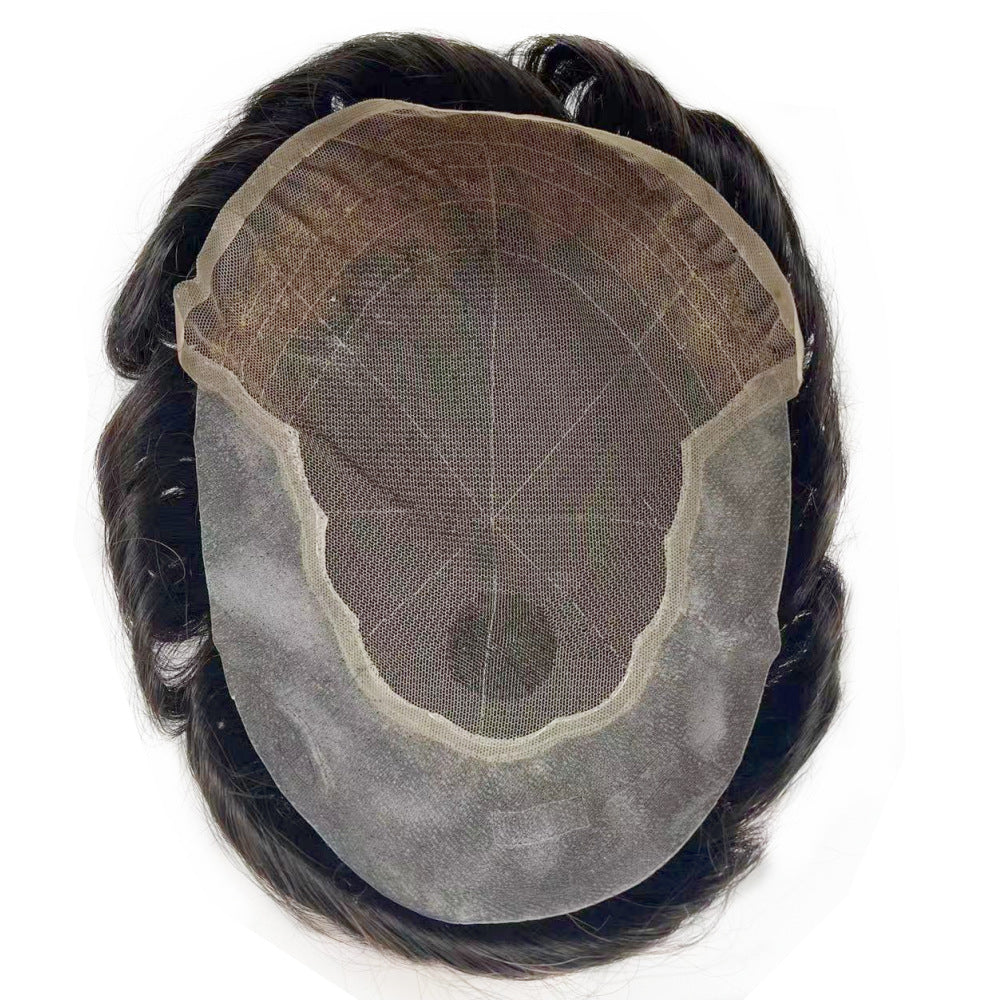 Men's Lace Front Wigs with Human Hair - Black, Short Style, Multiple Sizes