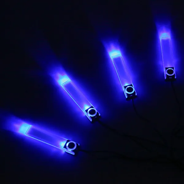 4-Pack Car Interior LED Atmosphere Lights Blue, 360° Adjustable, Easy Install