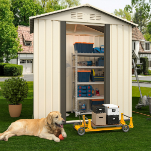 Outdoor Garden Storage Shed 5ft x 3ft with Aluminum Frame White