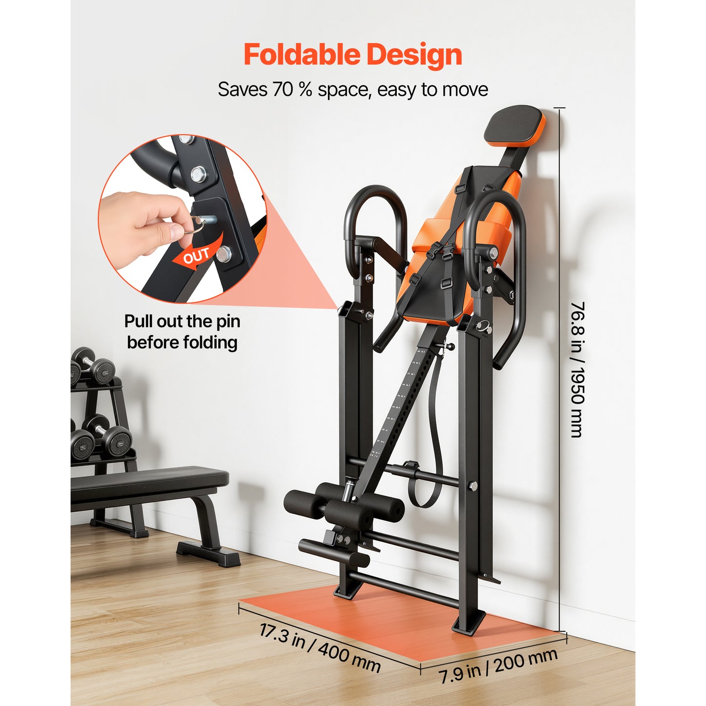 Heavy Duty Inversion Table for Back and Neck Decompression 300 Lb Capacity