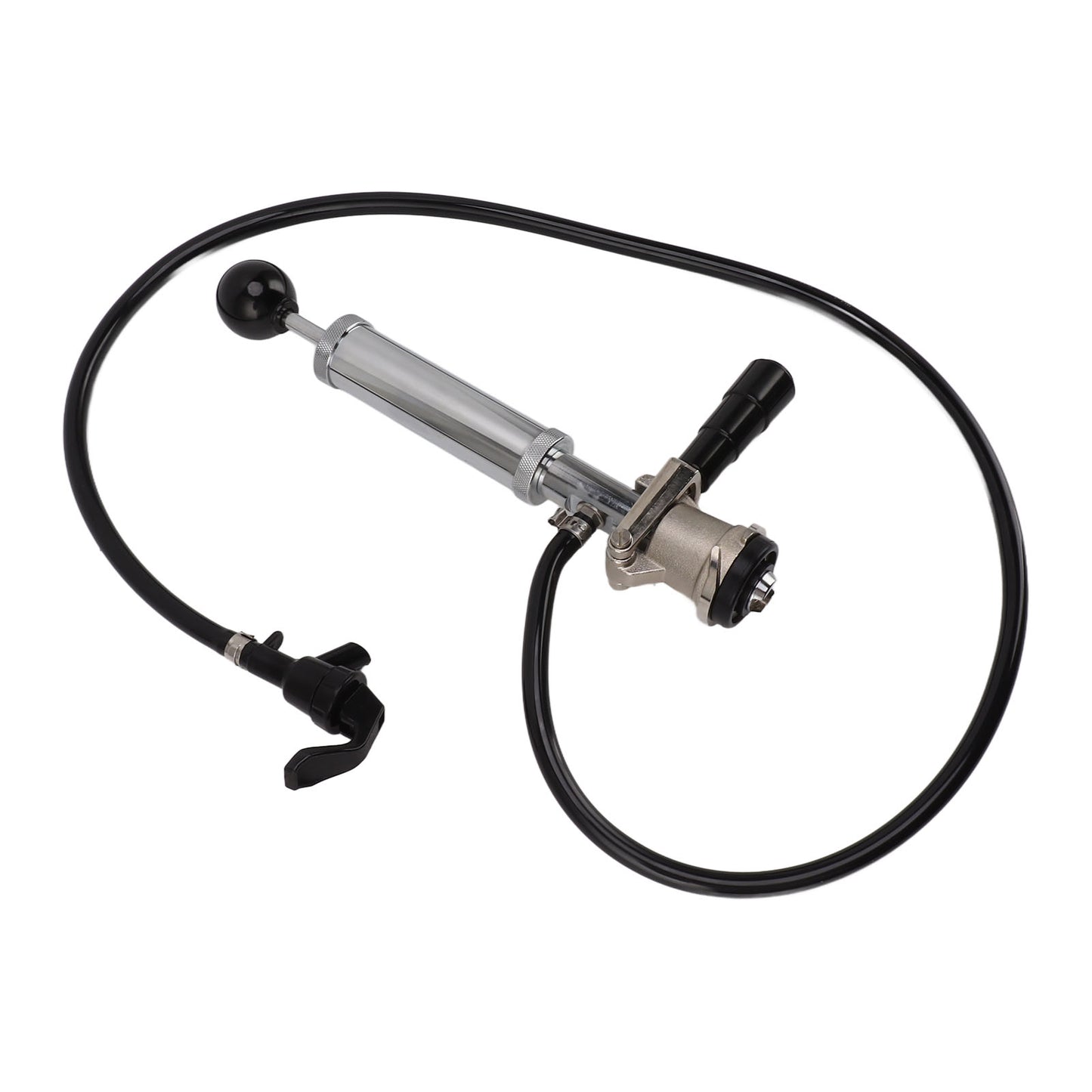 Beer Keg Pump - 4 Inch Chrome Iron Tap with Faucet Hose