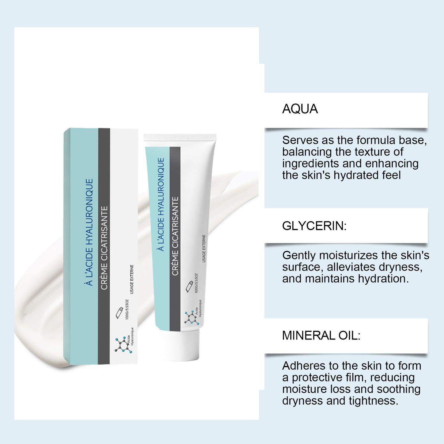 Hyaluronic Acid Face Moisturizer 100g - Hydrating Skin Care Cream
