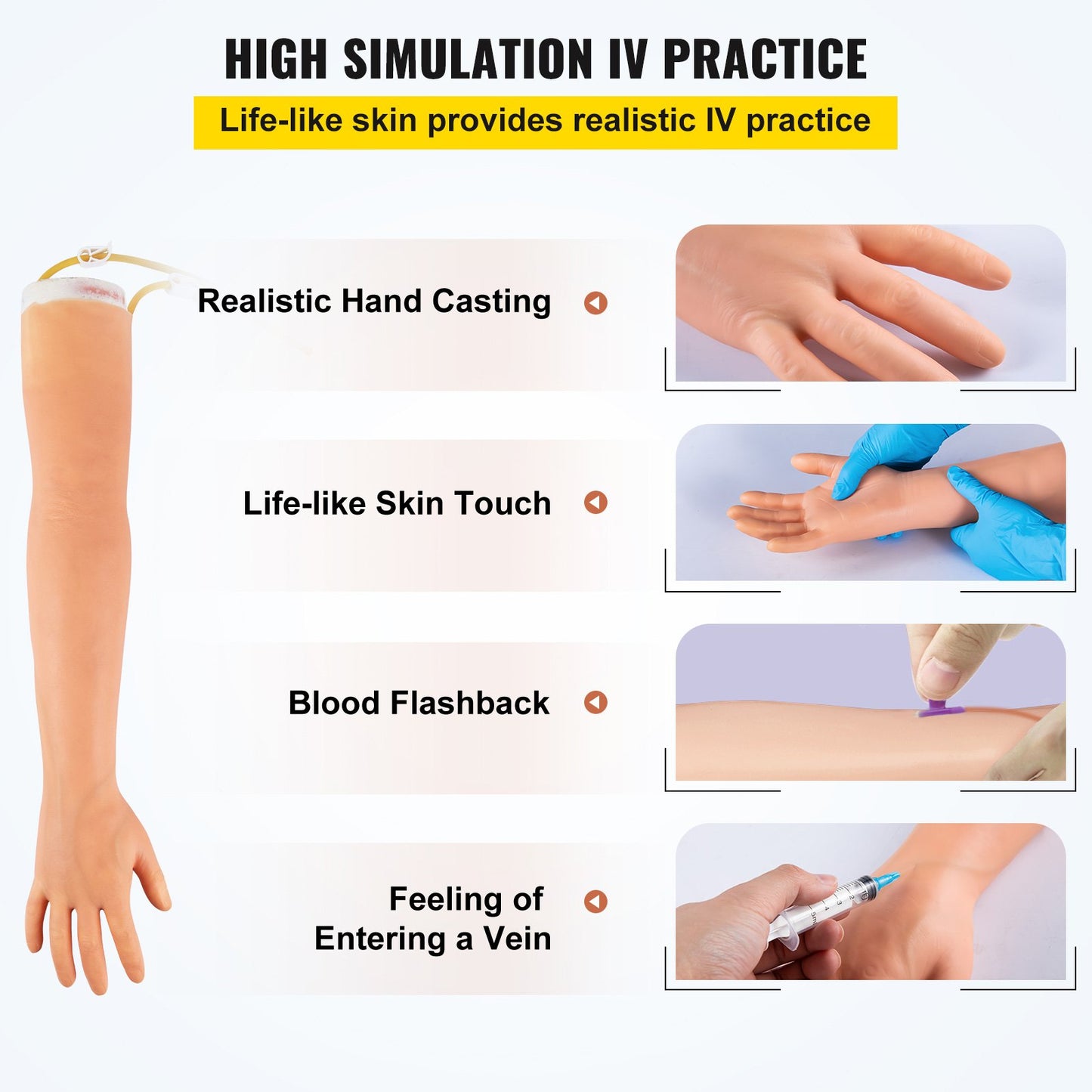 IV Practice Kit - 12 PCS High Simulation Venipuncture Arm