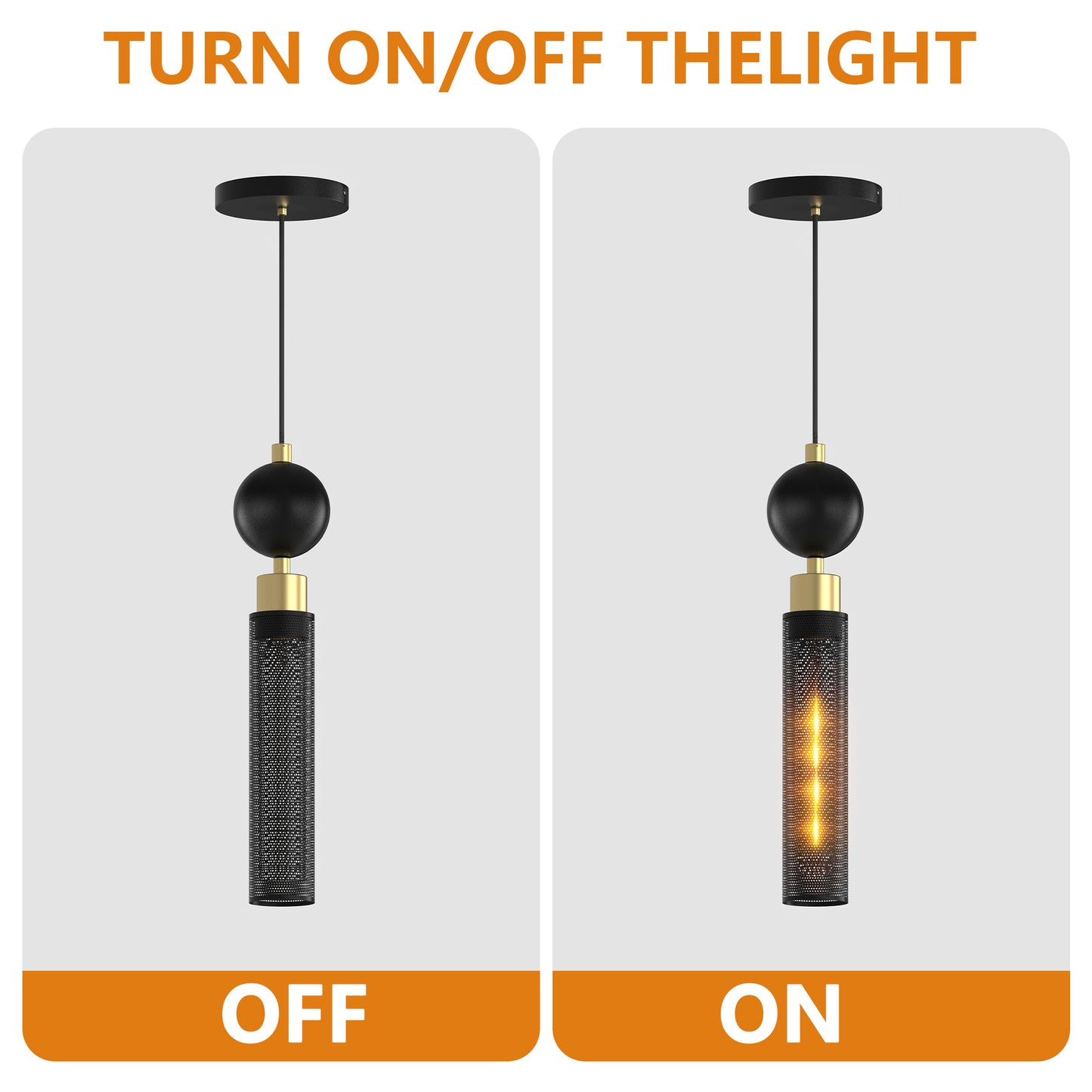 Black Wrought Iron Pendant Light for Kitchen Island, Adjustable Hanging Fixture