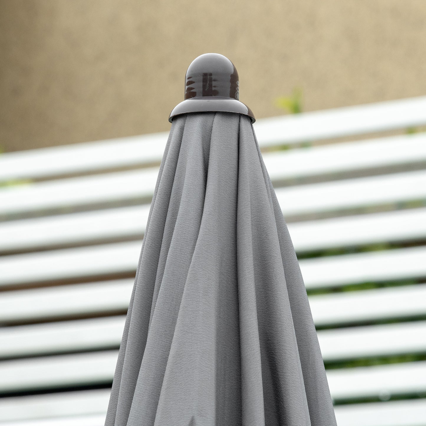 6-Piece Outdoor Dining Set for 4 with Umbrella - Gray