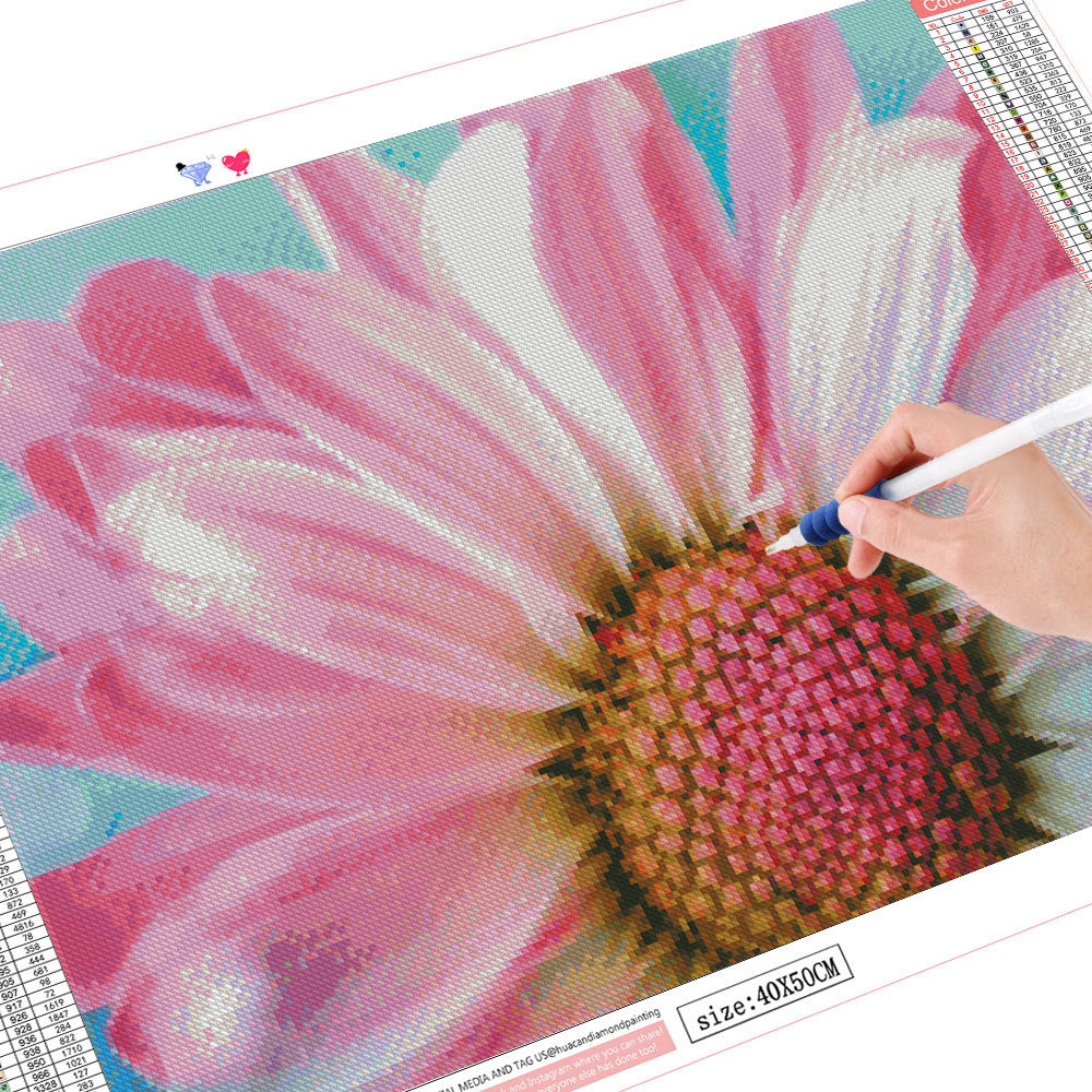 Floral Diamond Painting Cross Stitch Kit with Multiple Sizes and Shapes