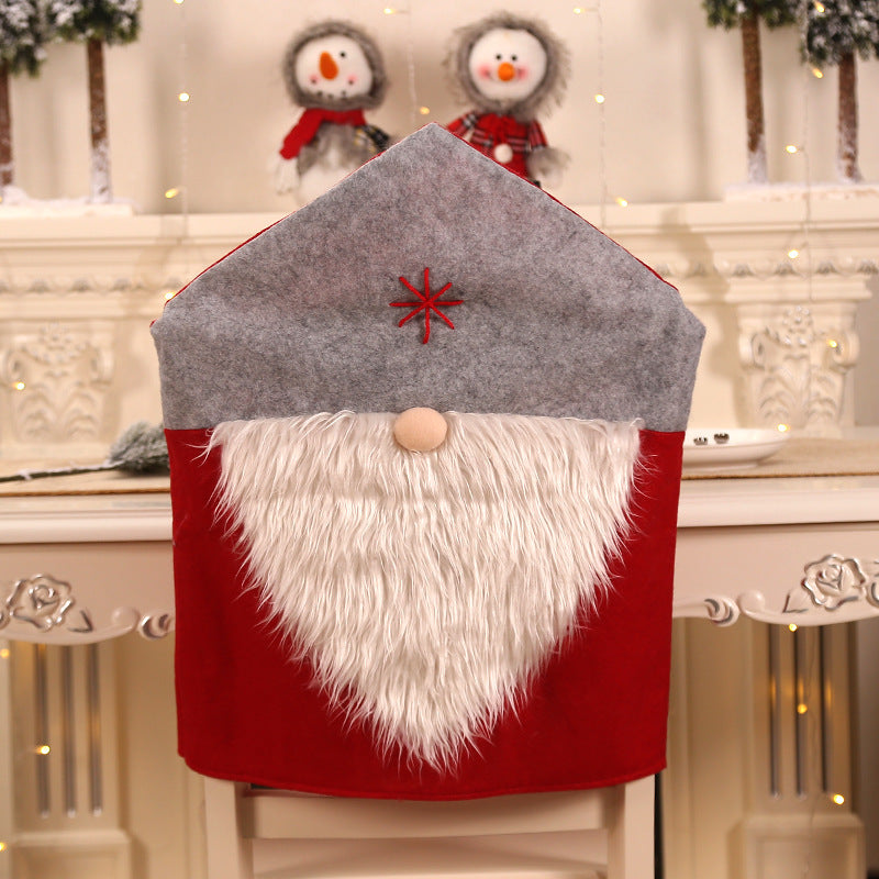 Christmas Santa Claus Beard Chair Cover - Festive Holiday Decor for Events