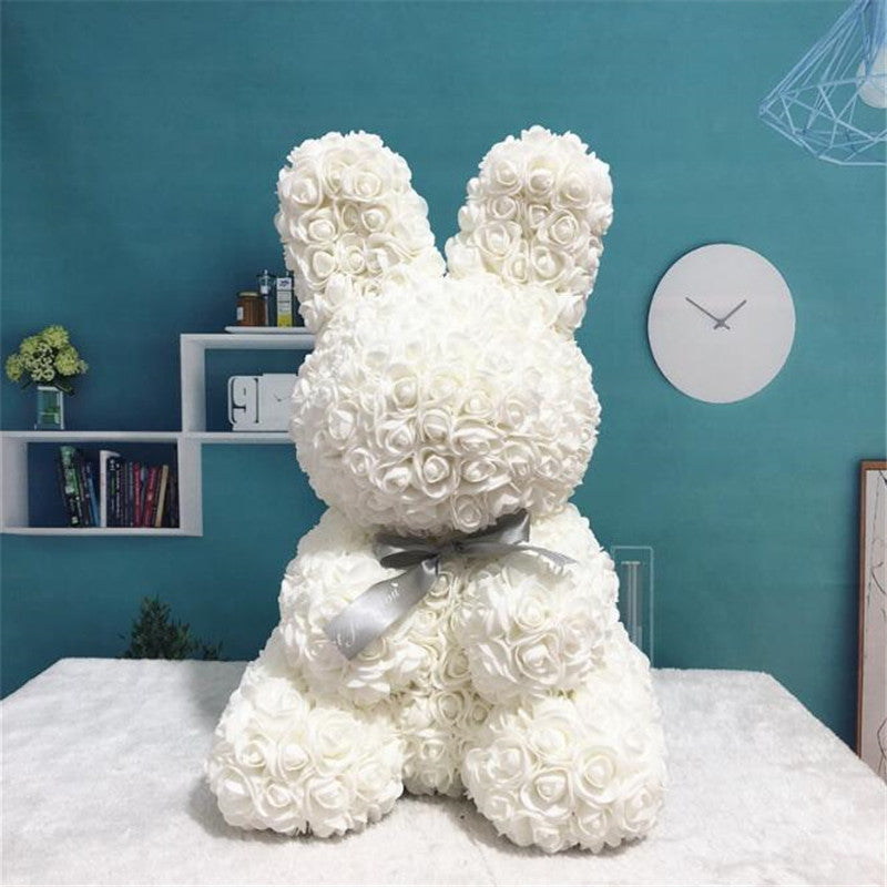 45cm Romantic Rose Bunny Decoration for Valentine's Day Wedding Engagement Party