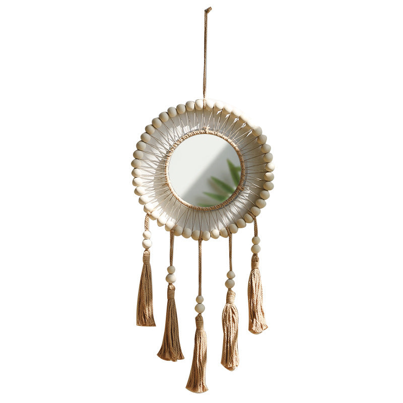 Hand-Woven Wooden Bead Tapestry for Home Decor - Pastoral Style
