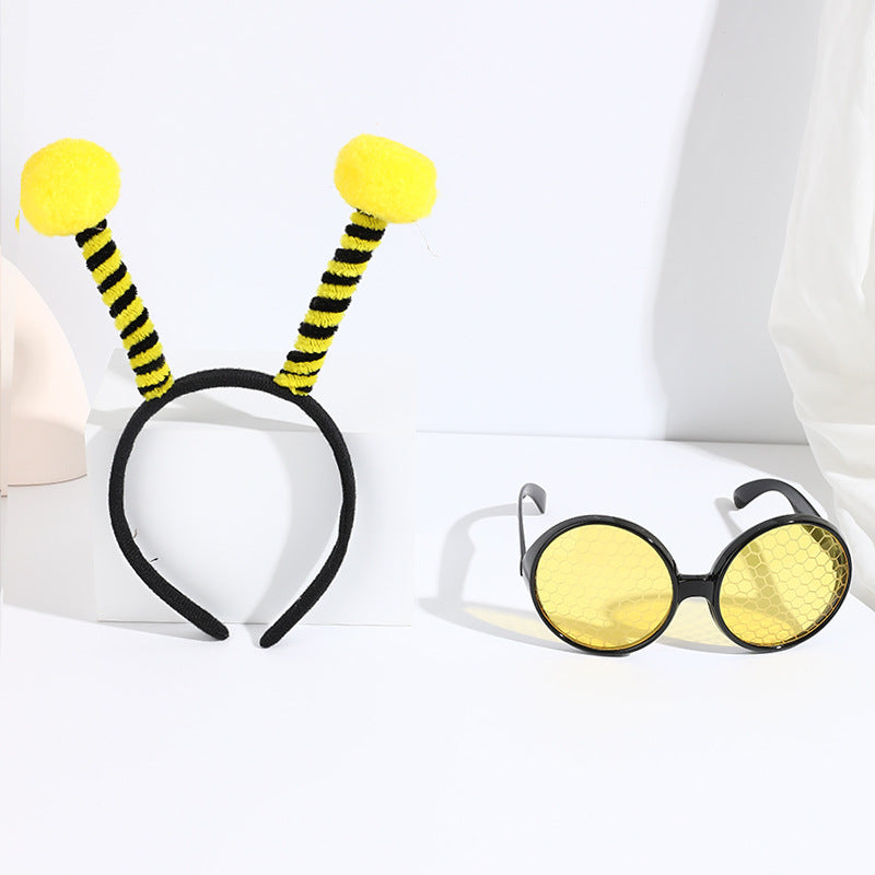 Bees Party Headband Glasses Set for Kids and Adults - Unisex Costume Accessory