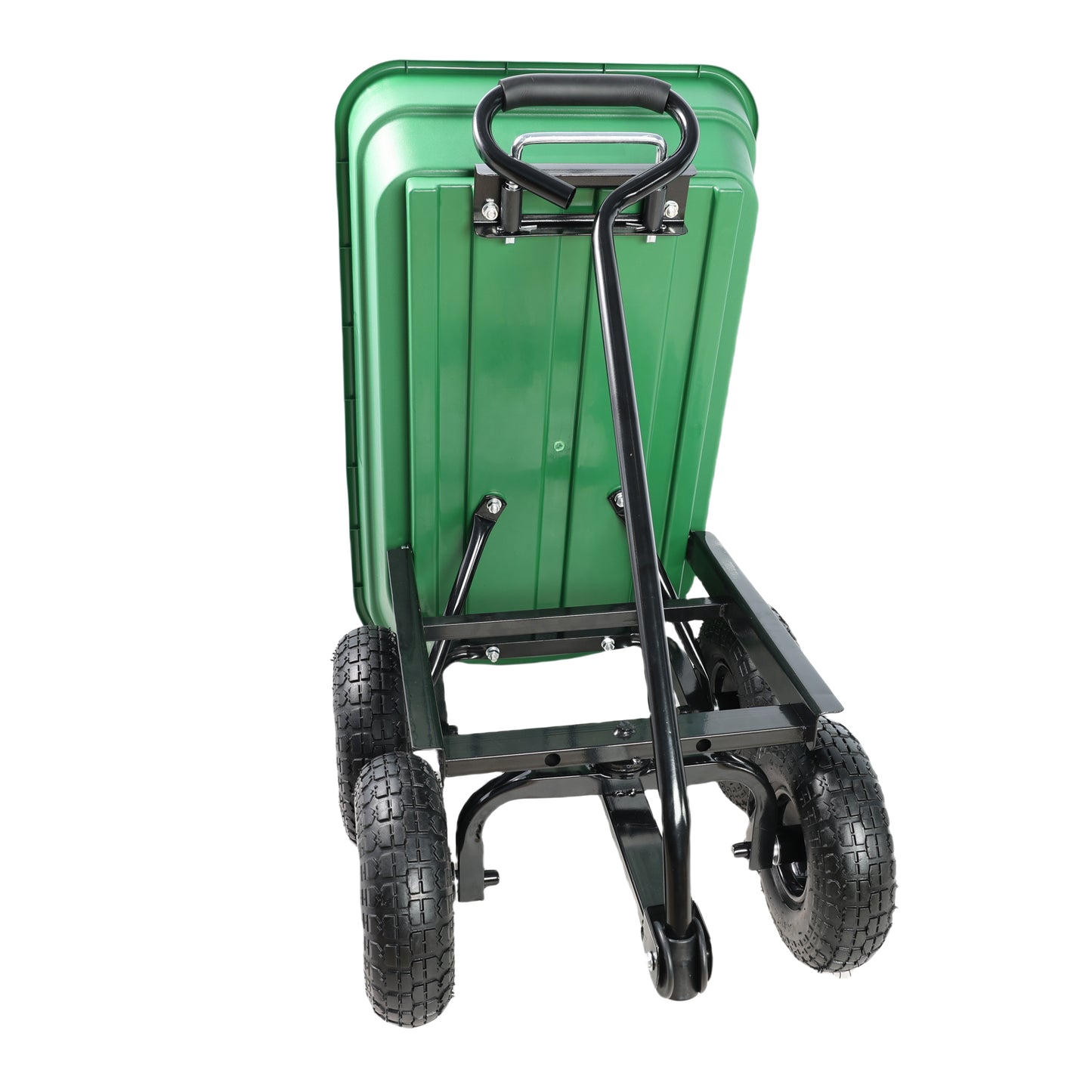 Folding Garden Dump Cart with Steel Frame 10 Inches Green Capacity 220lbs