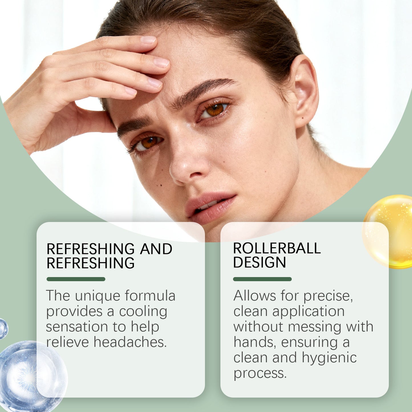 Scalp Care Roller Ball Oil - Gentle Head Massage, Portable 10ml