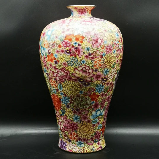 Ceramic Vase Home Decor - Chinese Style, 38x23cm, Colorful