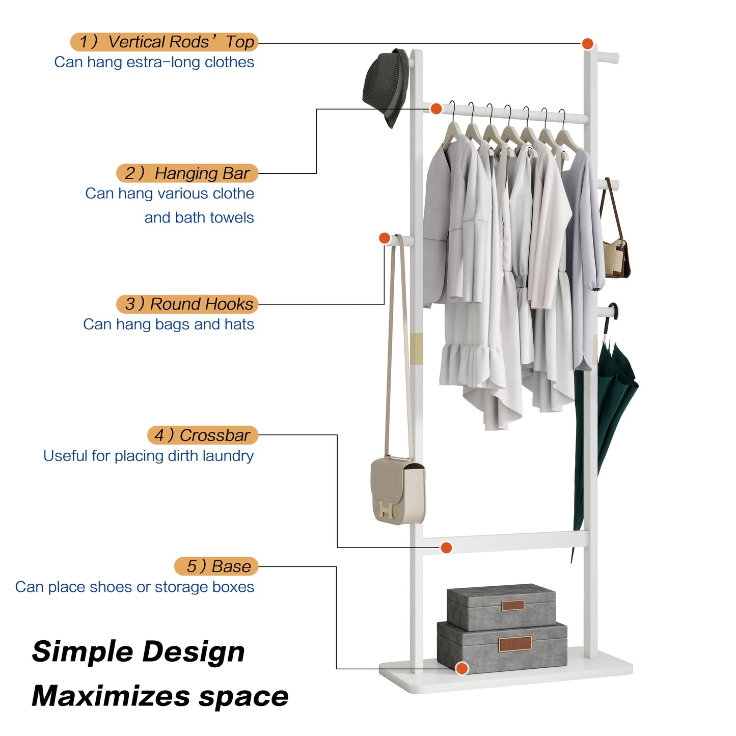 Coat Racks Solid Wood Hanger 23.6X 11X71 In Environmental Protection