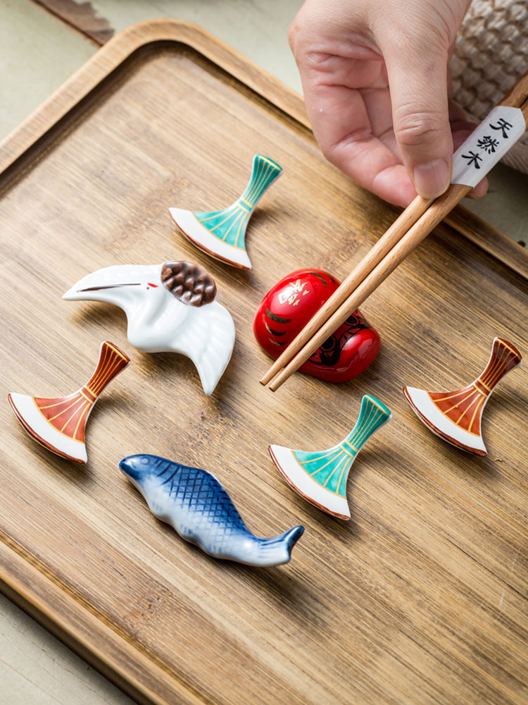 Multifunctional Ceramic Chopstick Rest Set for Kitchen Dining - Household