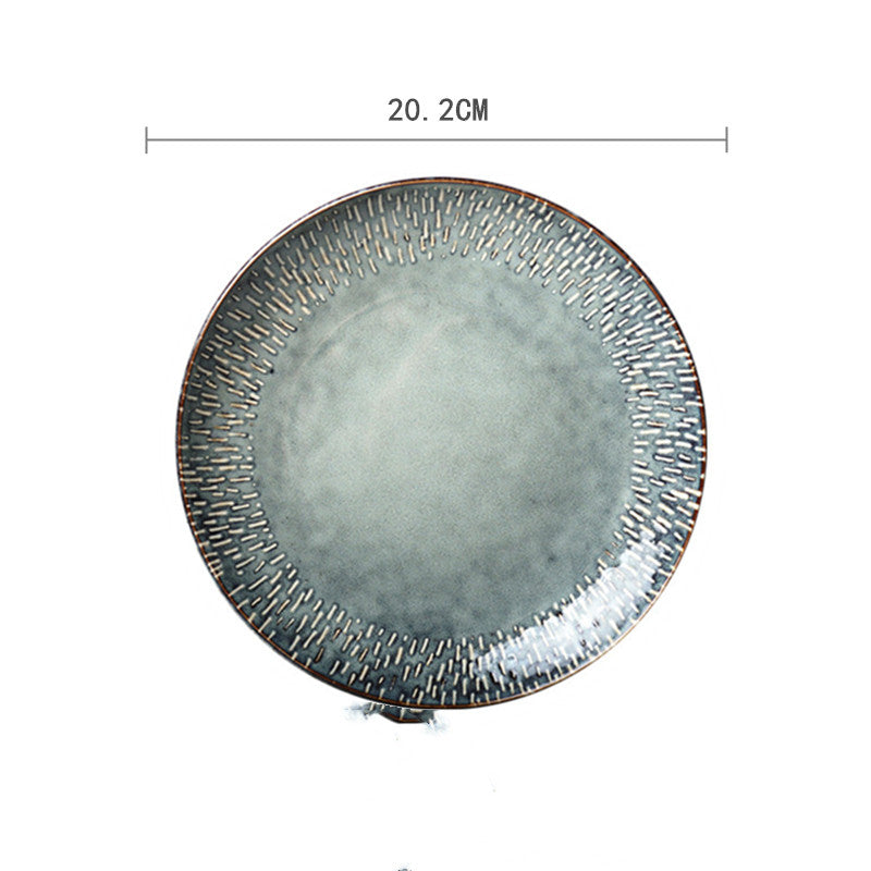 Ceramic Hand-Painted Western Style Breakfast Plate 8 Inch Microwave Safe