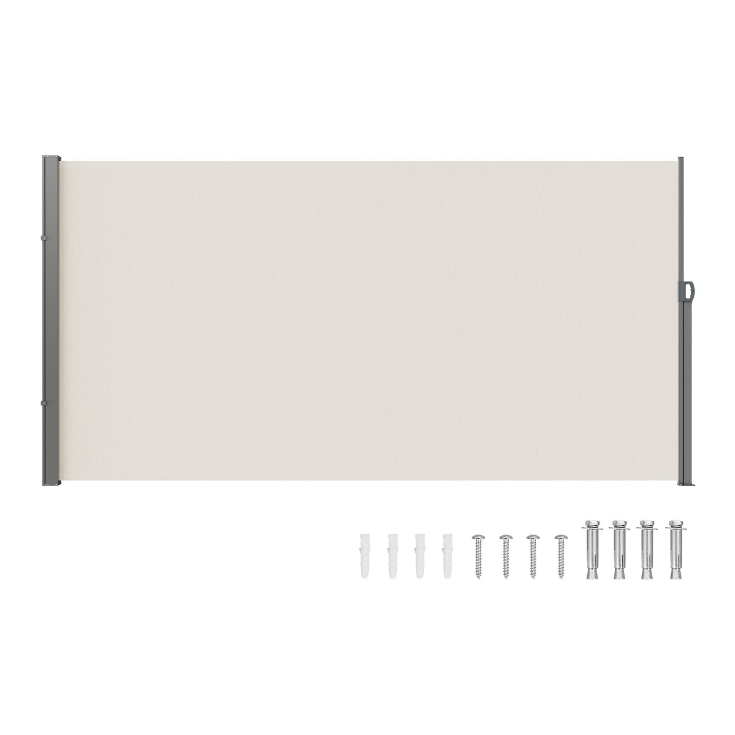 Retractable Outdoor Privacy Screen 71x138 Inches Water-Resistant Patio Shade Beige