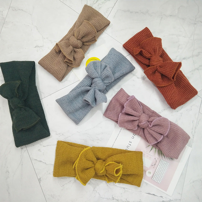 Baby Knitted Bow Headband for Autumn and Winter - Soft & Comfortable Hair Accessory