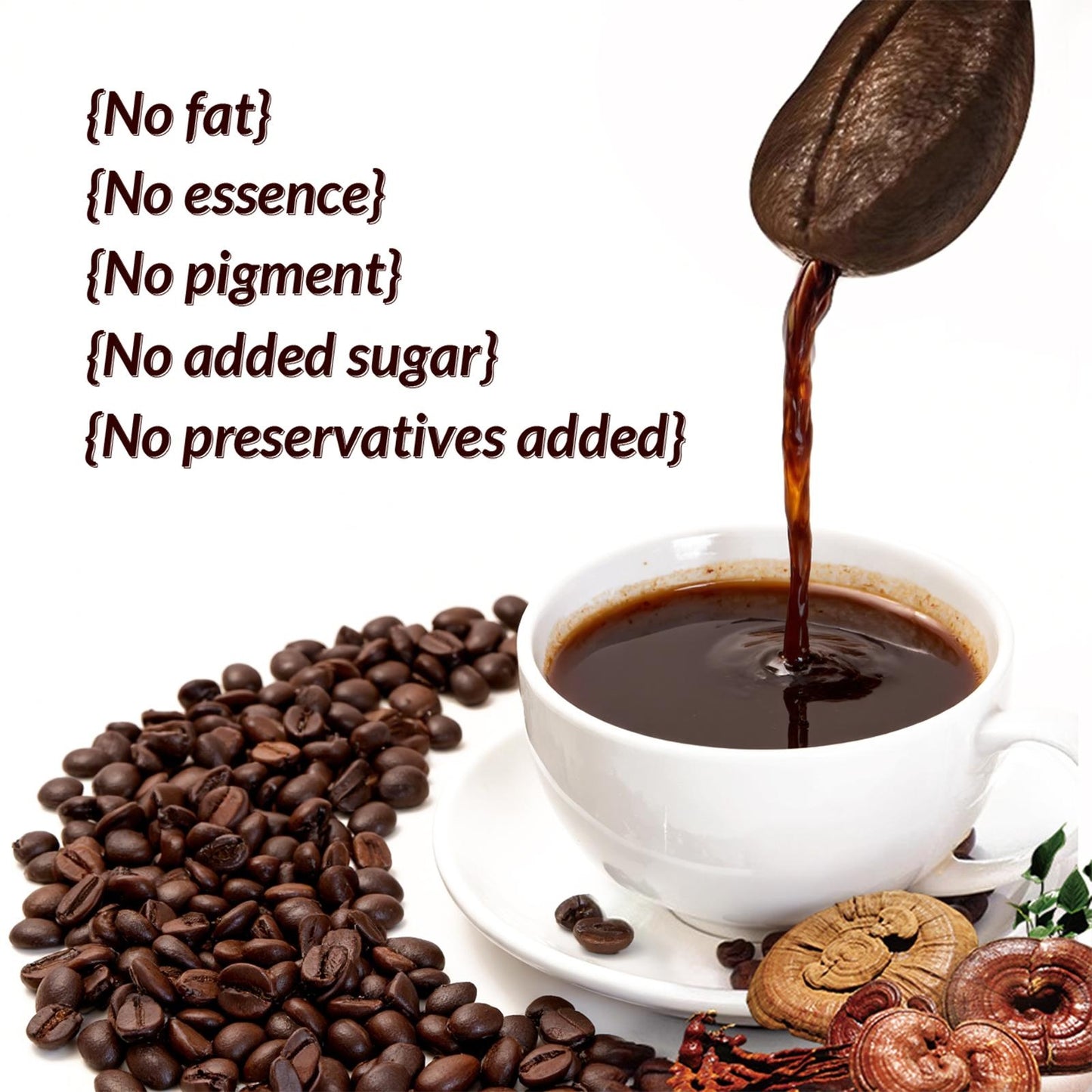 Instant Reishi Mushroom Coffee - 20g Sachets - 20 Count Pack