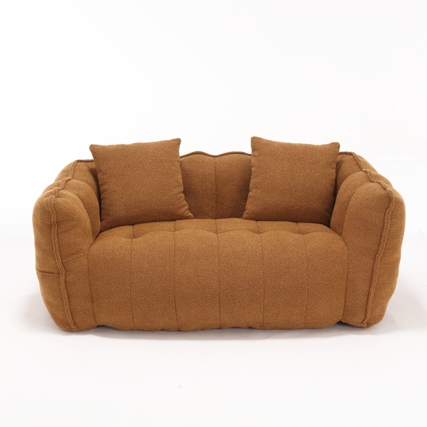 Yellow Beanbag Chair for Two - Soft Chenille Foam Recliner