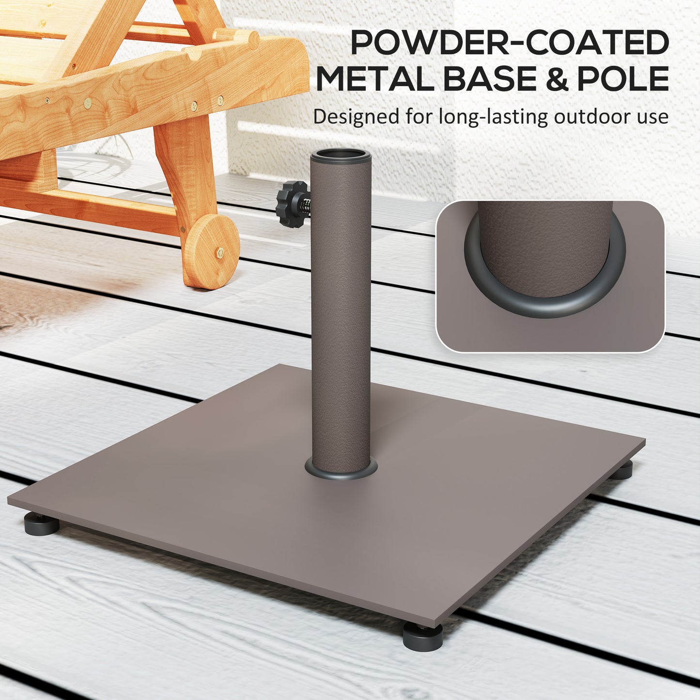 Heavy Duty Metal Patio Umbrella Base with Adjustable Foot Pads