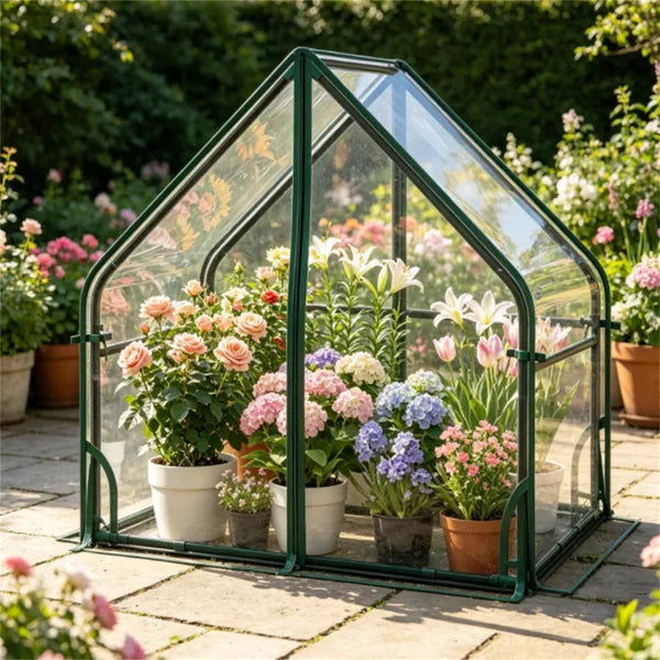 Mini Greenhouse Tent 36x20x34 Inches with Metal Frame & Waterproof Cover