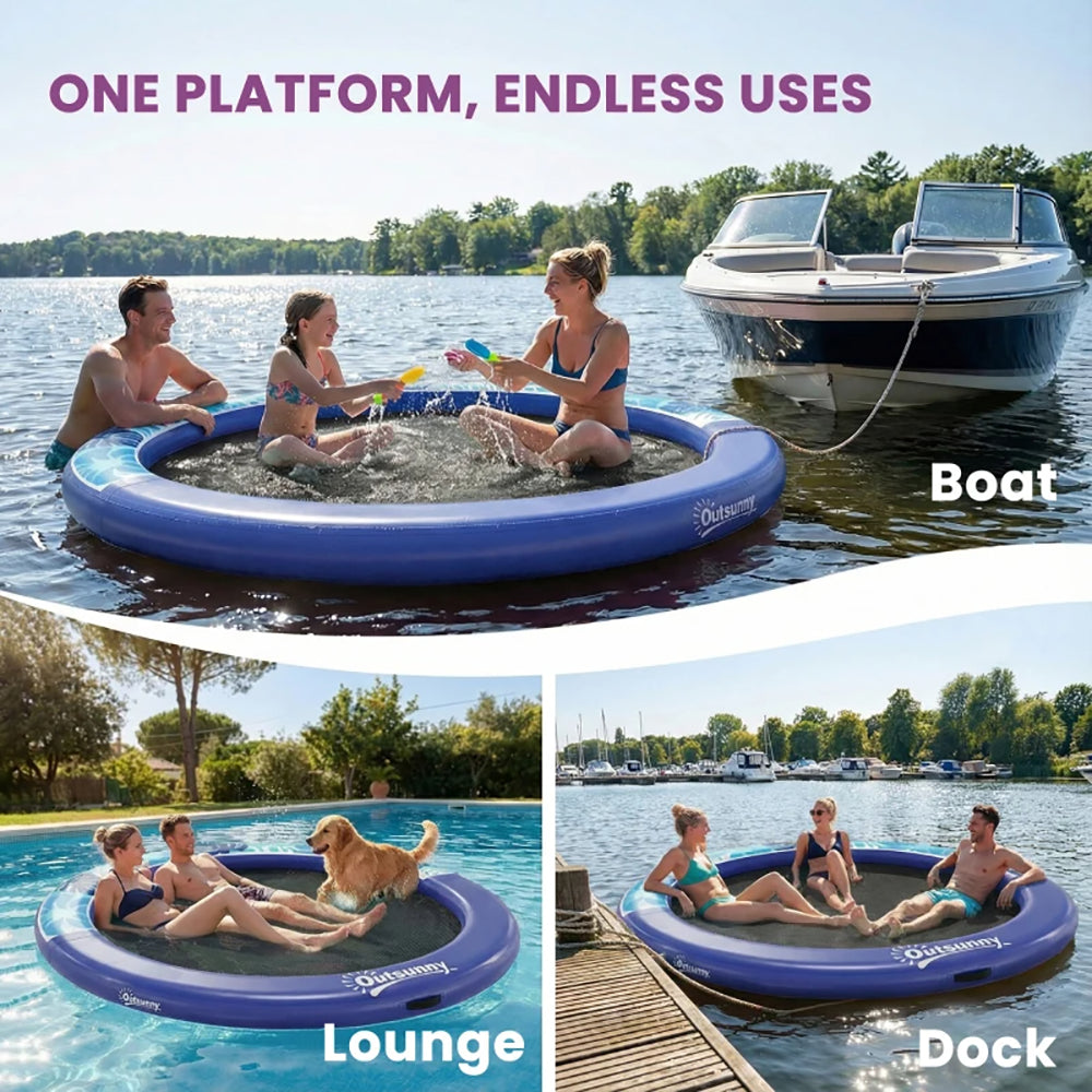 8FT Inflatable Water Hammock - Thick Plastic Floating Dock