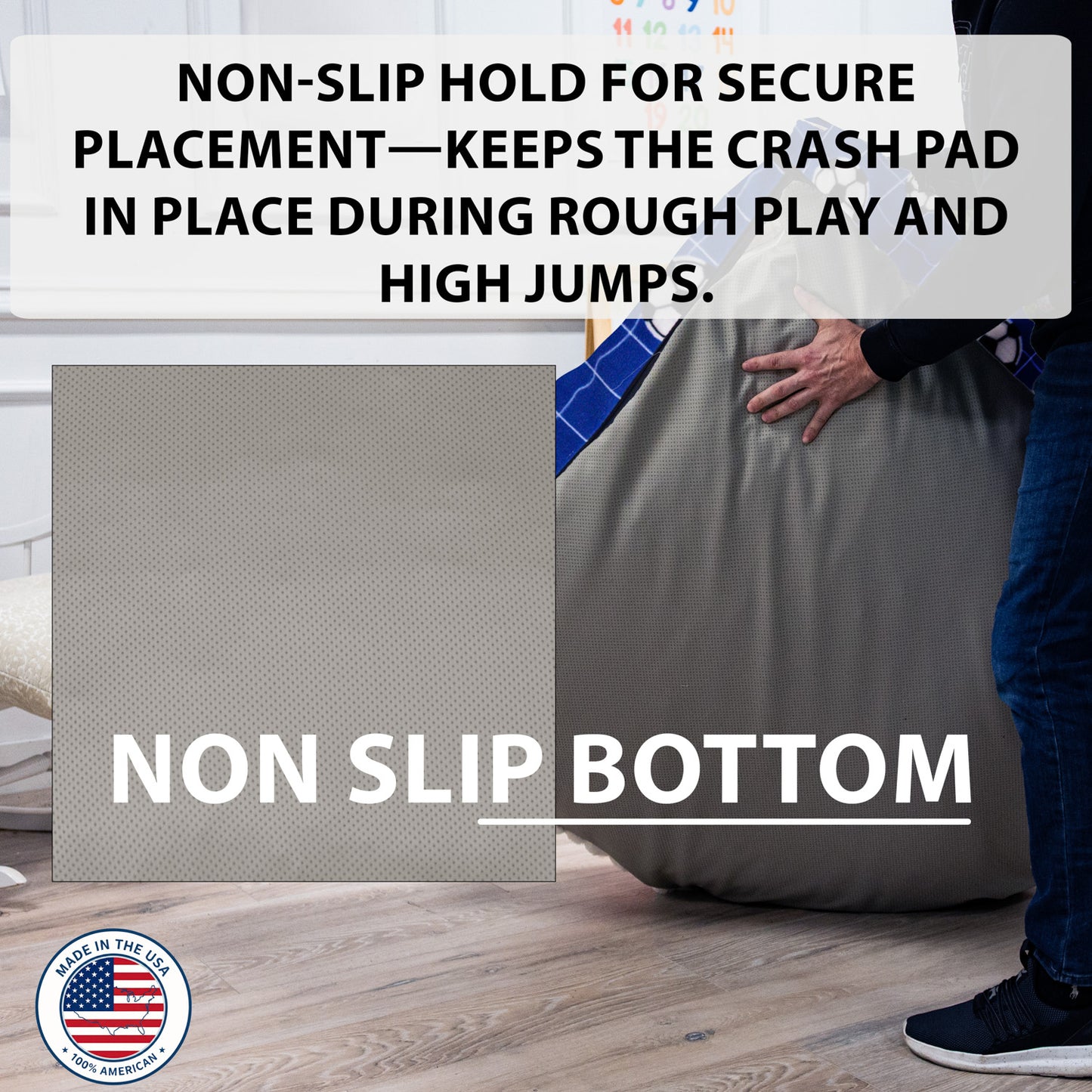 Sensory Crash Pad for Kids & Adults - Removable, Washable, Foam Blocks, Non-Slip, 60" x 60"
