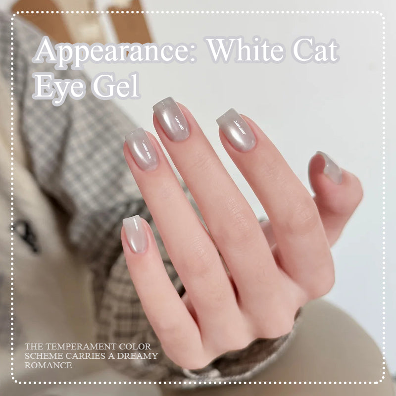 Magnetic Cat Eye Gel Nail Polish - Misty Grey Shimmer 10ml