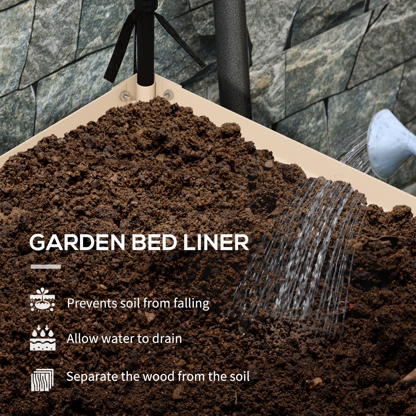 Raised Garden Bed with Cover and Legs - Metal Elevated Planter Box for Vegetables, Cream