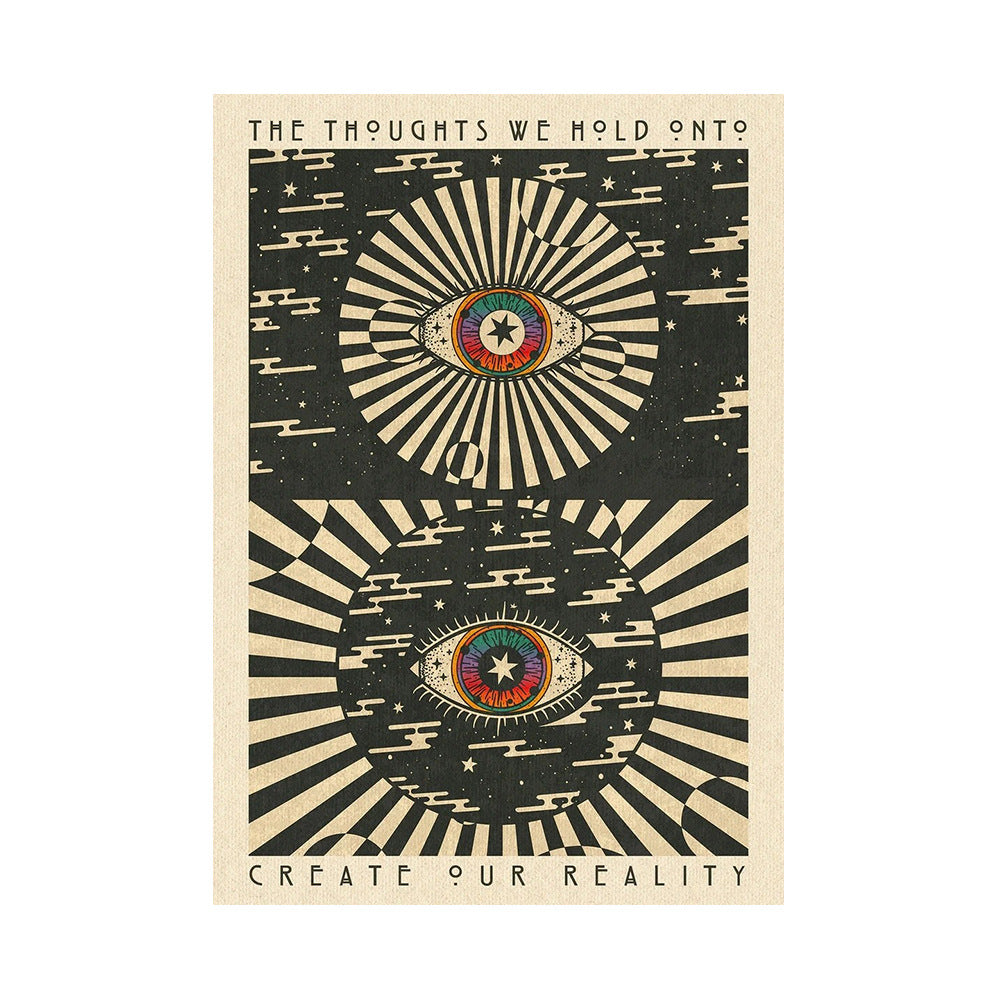 Psychedelic Bohemian Abstract Canvas Wall Art - Framed & Frameless Options