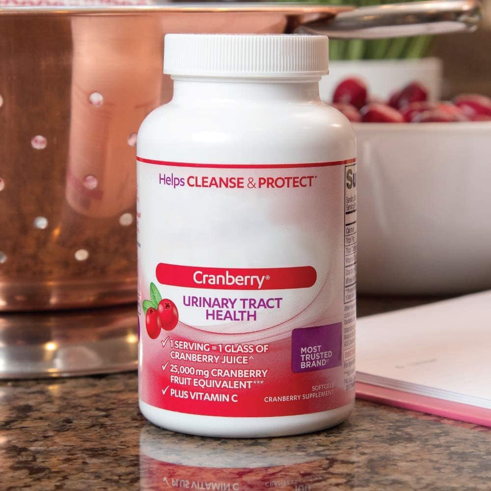Cranberry Soft Capsules with Vitamin C - Immune Support, 120 Count