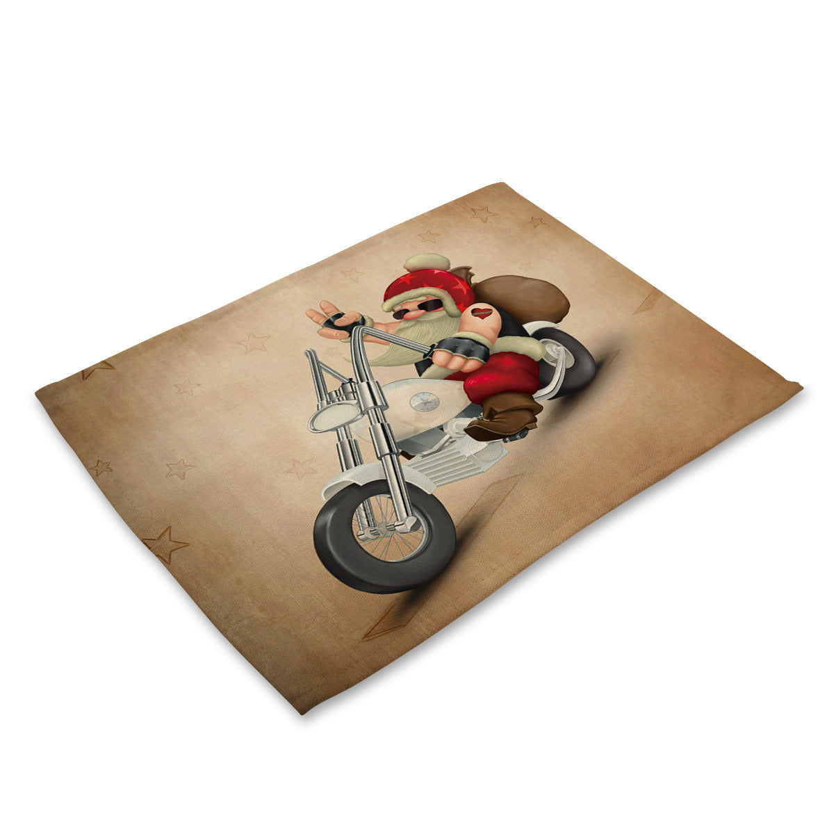 Santa Claus Printed Cotton Linen Placemat - Modern Kitchen Table Decor