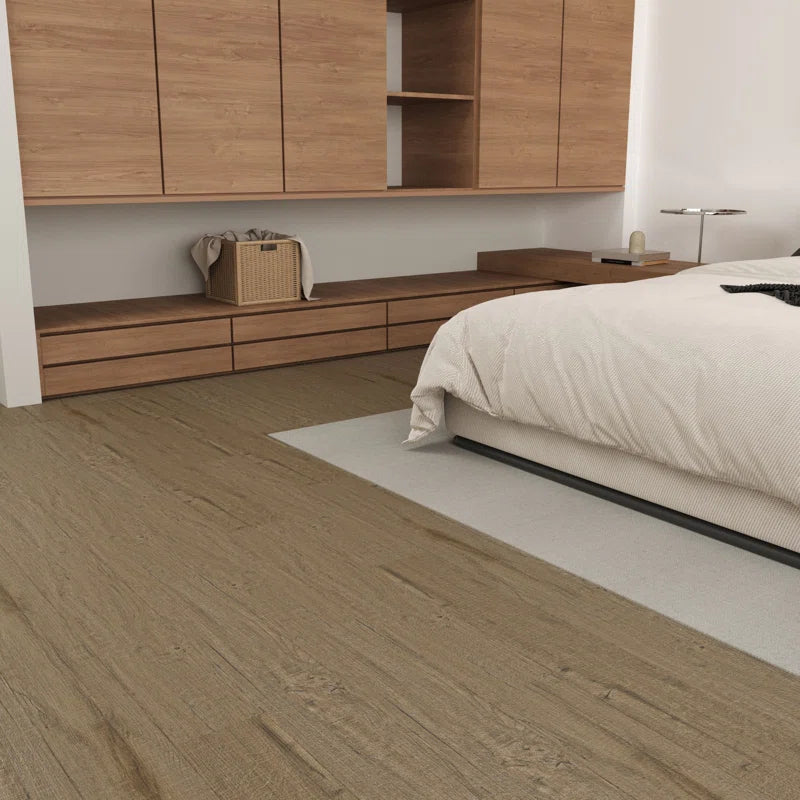 Self-Adhesive PVC Peel and Stick Flooring Tile - Light Brown