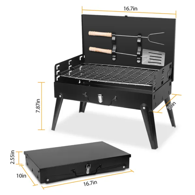 Portable Foldable Charcoal Grill - Outdoor Cooking