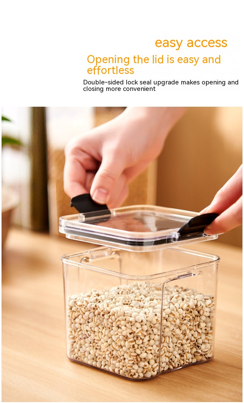 Food Grade Plastic Grain Storage Canisters with Sealed Lid - Stackable Food Containers