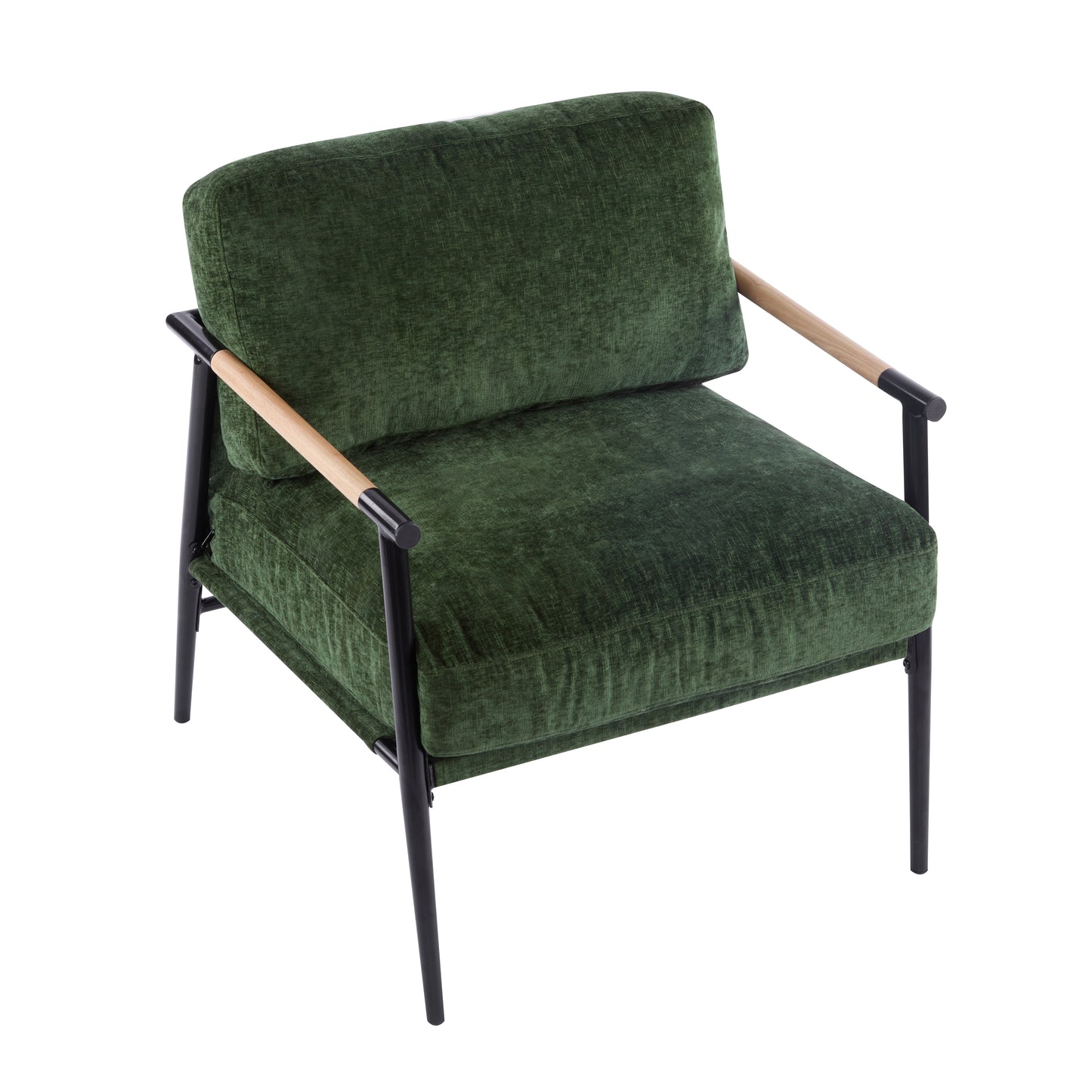 27.56 Modern Accent Chair With Plush Cushions, Minimalist Metal