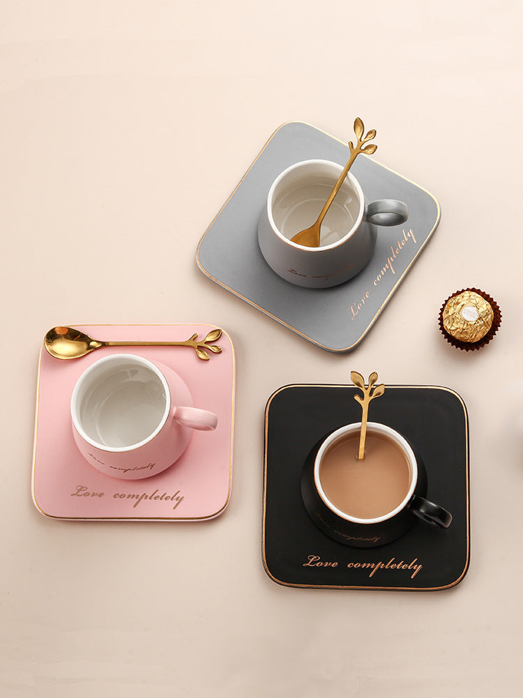Porcelain Coffee Cup and Saucer Set - European Style for Office, Home & Bar