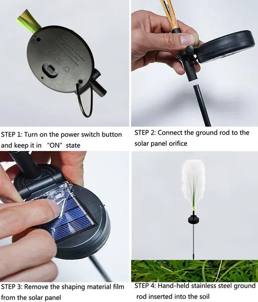 Solar Garden Lights - Waterproof Flower Decorative Lighting, 4 Pack