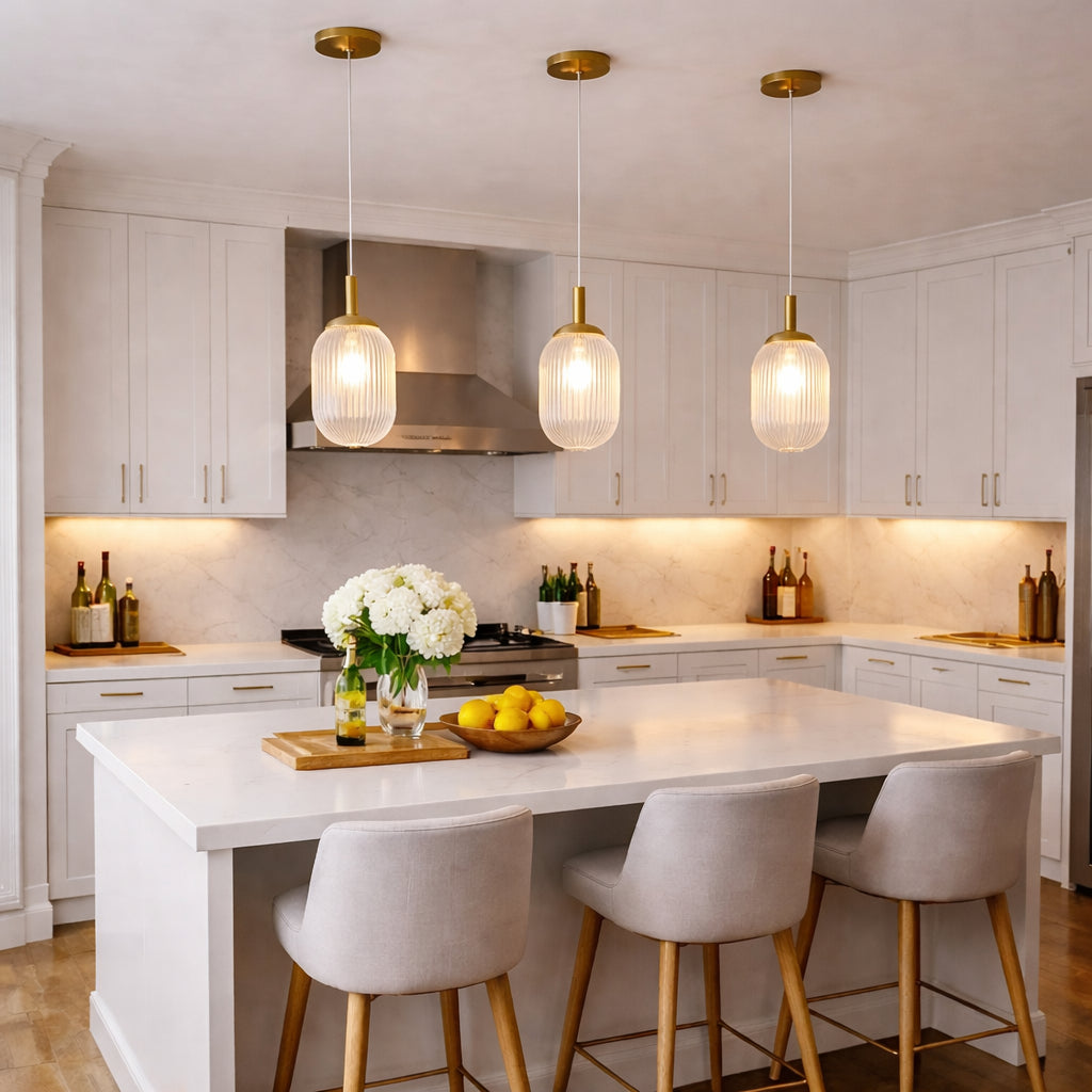 Gemma Pendant Lamp - Gold And Clear 110-120V 1PC