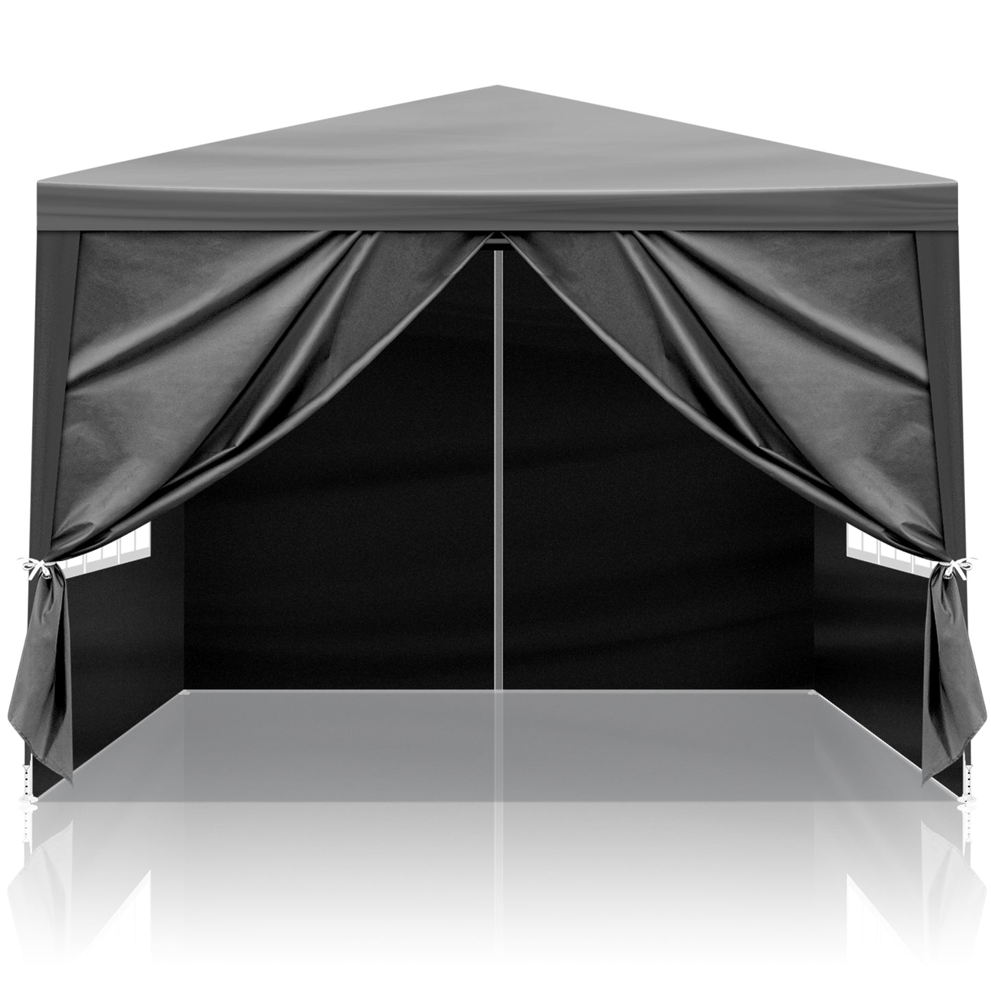 10x10ft Black Outdoor Party Tent with Sturdy Iron Frame