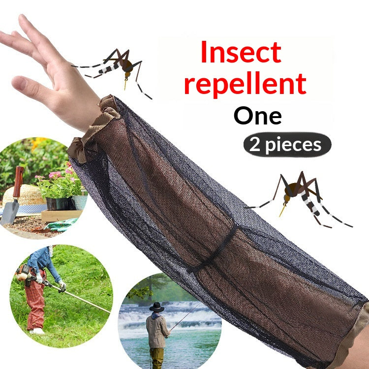 Mosquito-Resistant Outdoor Arm Sleeves for Camping & Fishing - Black