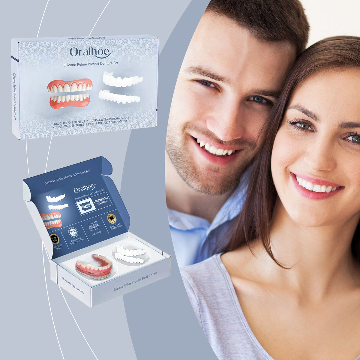 Full Suction Denture Set for Teeth Modification and Cosmetic Enhancement