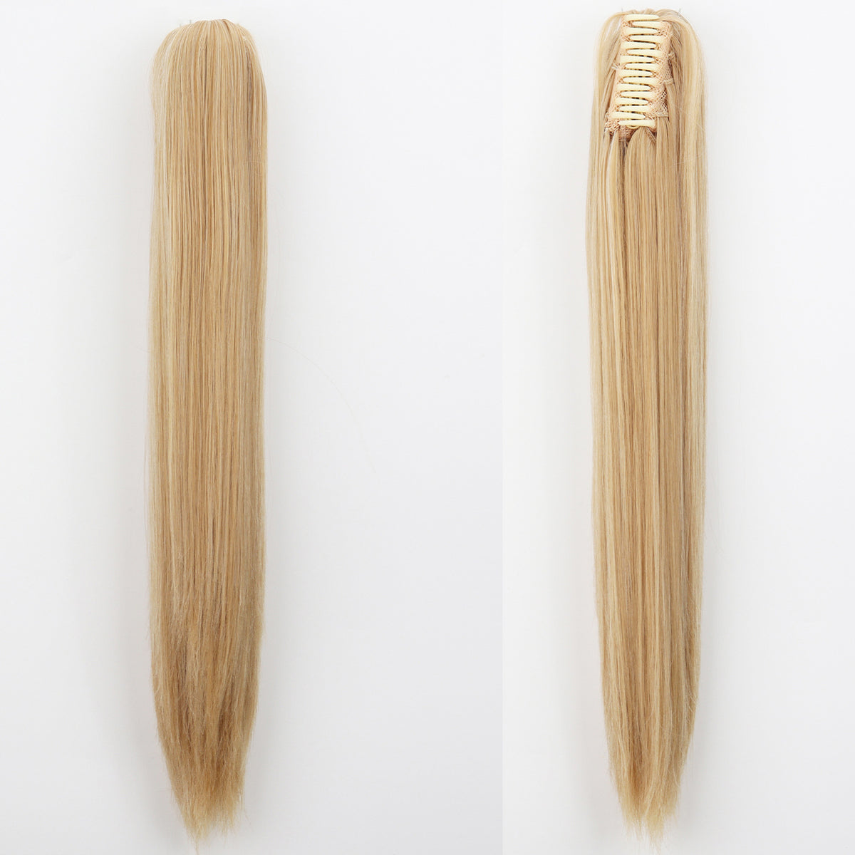 Long Straight Synthetic Wig with Ponytail Claw Clip - Chemical Fiber Hair Extension